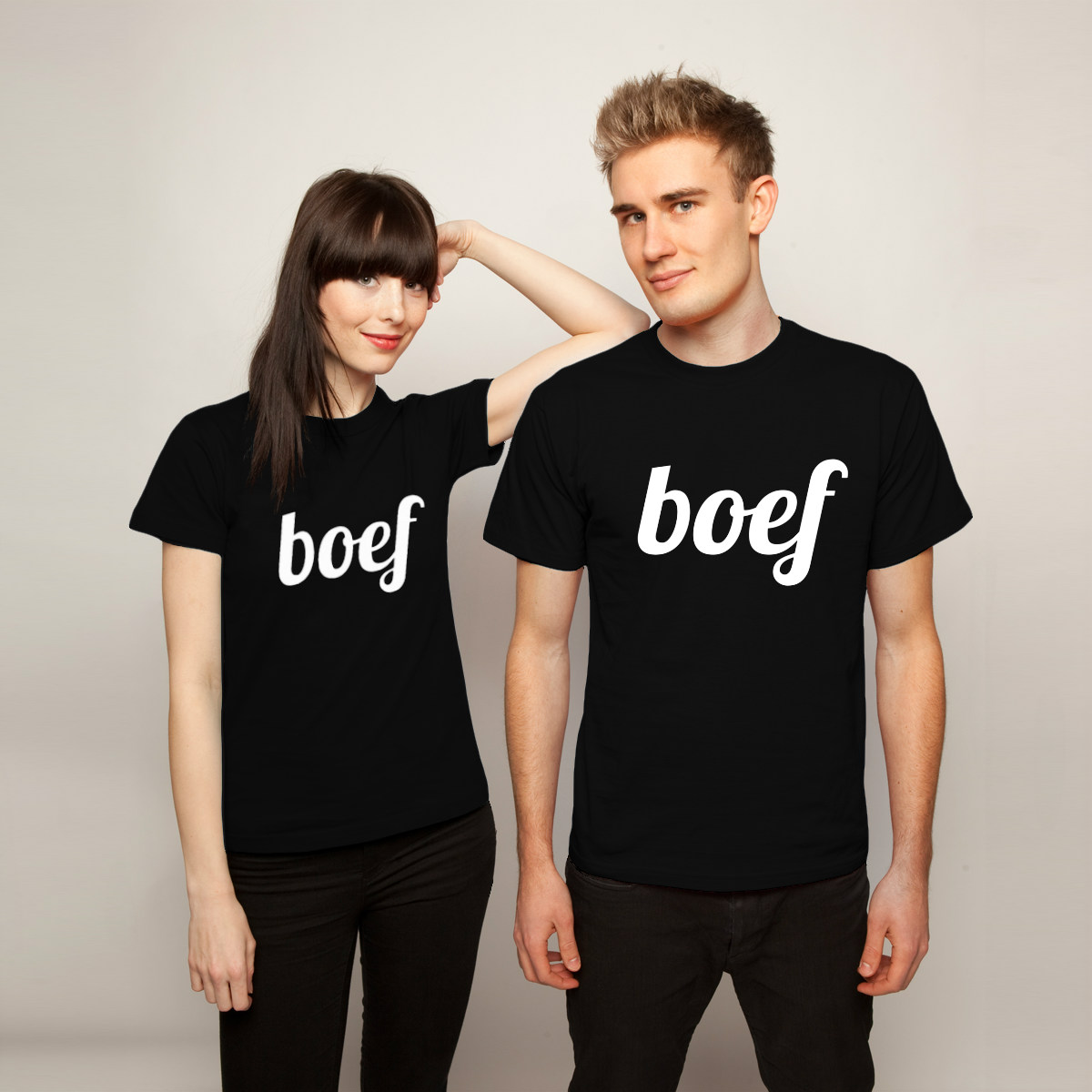 Boef t-shirt bestellen Dames heren model |