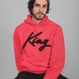 King Hoodie Premium Red Black