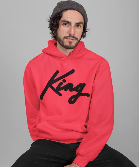 King Hoodie Premium Red Black