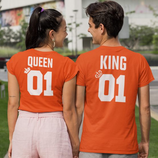 Koningsdag T-Shirt King 01 Queen 01