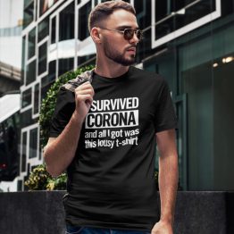 Corona T-Shirt I Survived Black