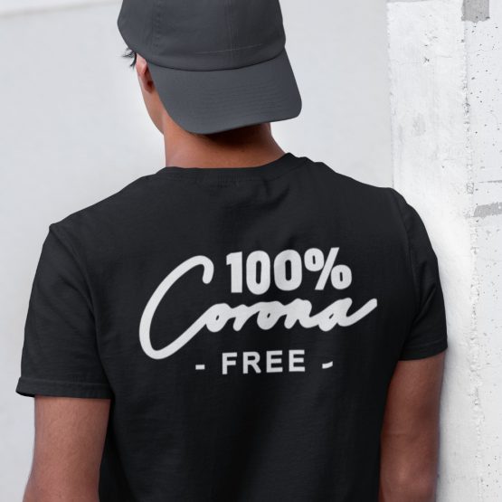 Corona T-shirt 100% Corona Free Back