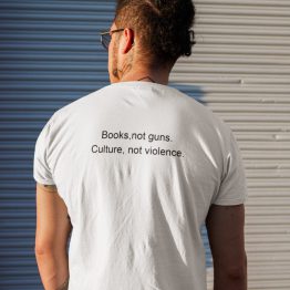 Festival T Shirt Books Not Guns wit