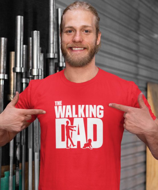 Vaderdag T-Shirt walking dad rood