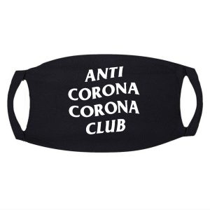 Zwart Mondkapje Anti Corona Club