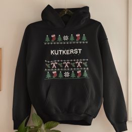 Falscher Weihnachts Hoodie Schwarz Candy Cane Scheiß Weihnachten Produktfoto