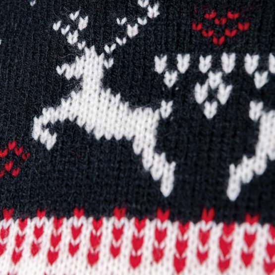 Falscher Weihnachtspullover Dunkelblau Rentier Detail 1
