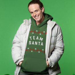 Weihnachts Hoodie Grün Team Santa Rentiere