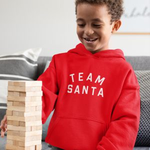 Weihnachts Hoodie Kind Rot Team Santa Text