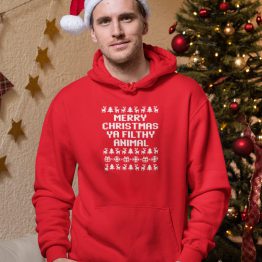 Weihnachts Hoodie Merry Christmas Ya Filthy Animal 1
