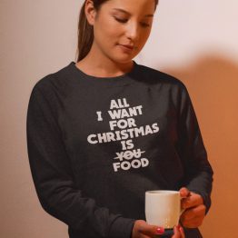 Schwarzer Weihnachtspullover All I Want